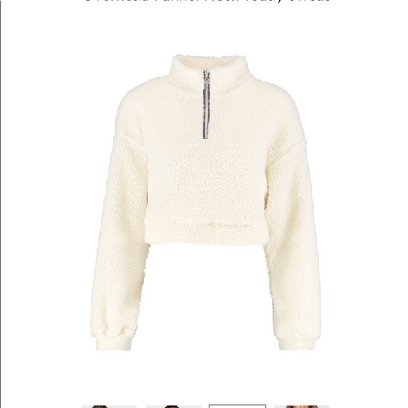 cropped teddy pullover